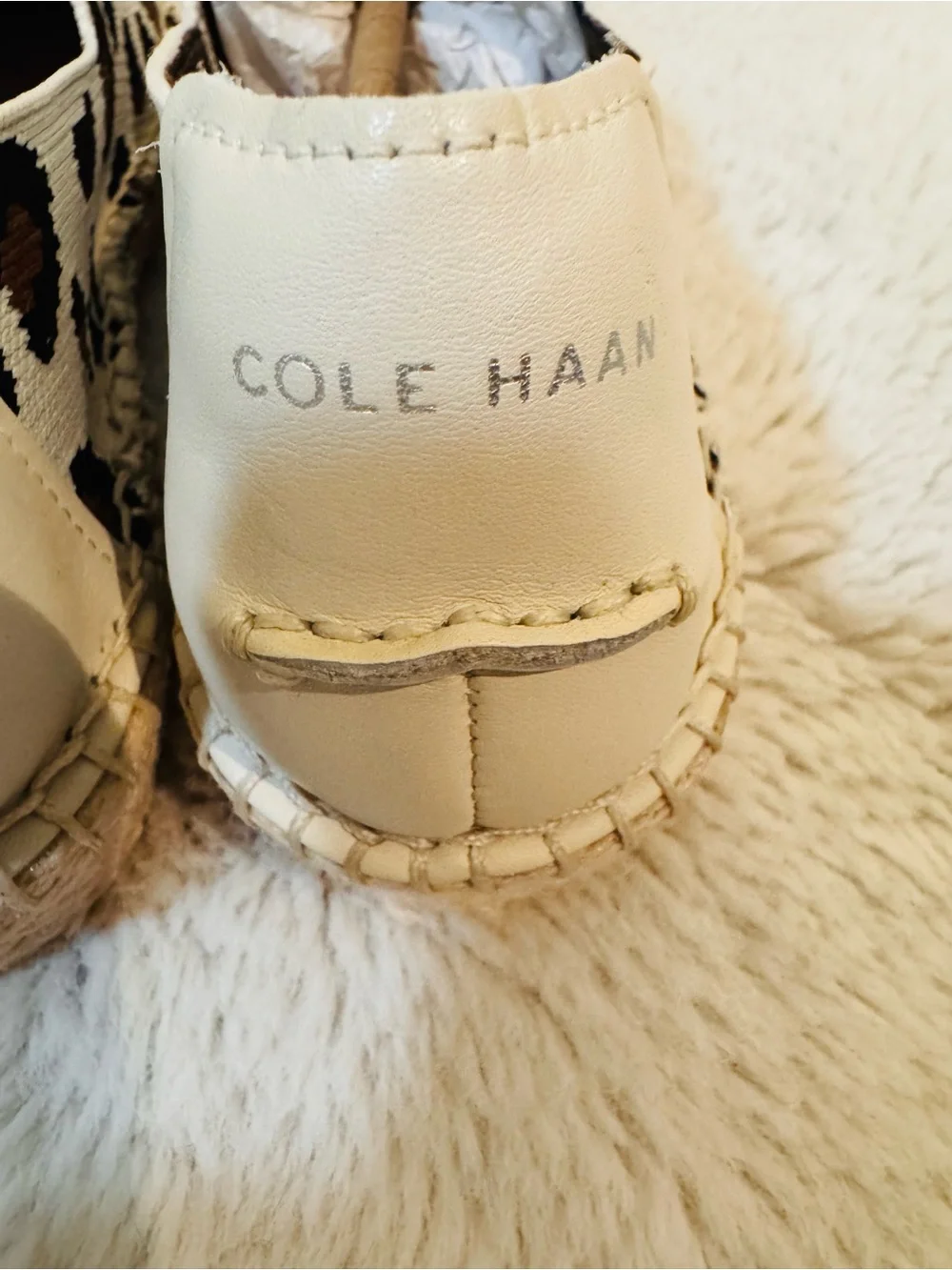 Cole Haan Leopard-Print Espadrilles in White, Brown, Black 7.5